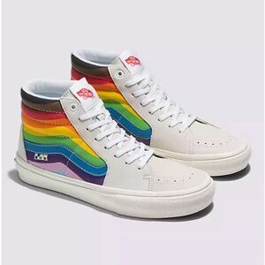 VANS Sk8-Hi Pride White High Top Rainbow